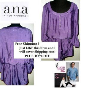 a.n.a. Woman NWOT Purple Tunic Top[ Size 2X